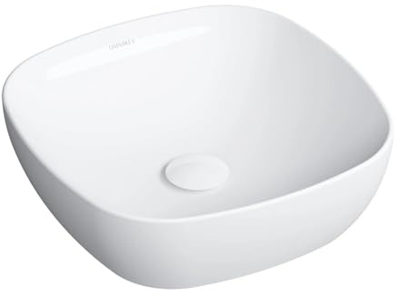 Omnires PORTLAND370BP, Lavabo sobre encimera, 37 x 37 cm PORTLAND, White gloss