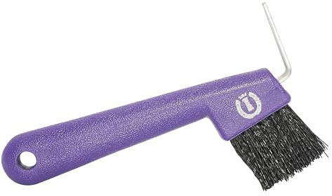 Imperial Riding IRH Impulz Hoof Pick, Robust Hoof Pick with Metal Hook and Cleaning Brush, Ergonomic Hoof Scraper for Thorough Hoof Care and Stylish Stable Look, Royal Purple