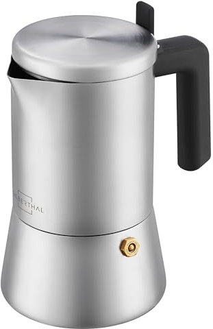 SILBERTHAL Moka induzione e gas 6 tazze / 300 ml - Acciaio Inox - Caffettiera italiana con riduttore