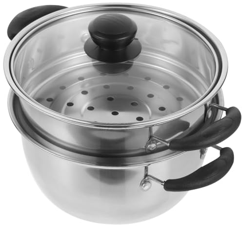Gatuida Casserole Vapeur Inox Double Anti-corrosion Capacité pour Cuisson Au Gaz et Induction Ustensile de Cuisine Pratique et