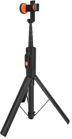 Sorandy Selfie Stick Tripod, CNC Integrated Automatic Pop Up 31-146cm Extendable Stick with Remote & Phone Holder, Travel Tripod for Photography, Video Recording