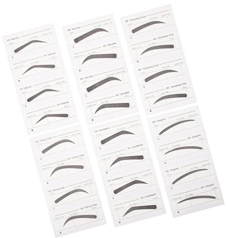 Angoily 6pièces Pochoir à Sourcils Jetable Gabarit Pour Maquillage Modèles Pour Femmes Autocollants Sourcils