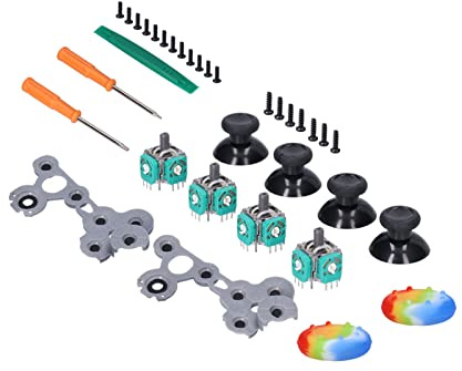 BRRNOO Joystick, Joystick Byte Silikon 3D Analog Gamepad Tumspak Ersättningssats, Reparationstillbehör Kit