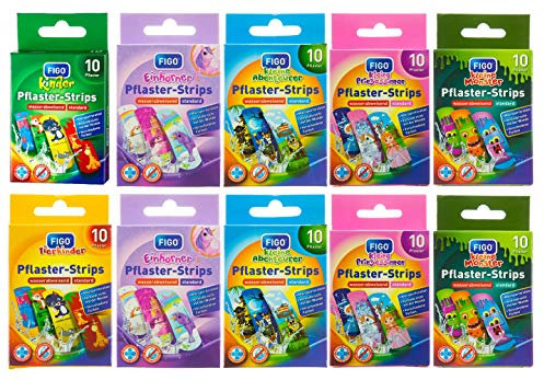 varivendo Notizblock + 100x Figo Pflaster-Strips Kinderpflaster Pflaster (z. Bunt gemischt 100 Stück)