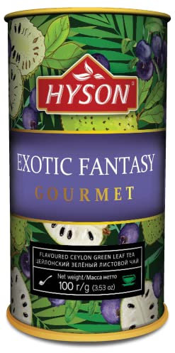 HAS TEE - EXOTIC FRUITS GOURMET - AROMATISIERTER SCHWARZER & GRÜNER CEYLON TEE LOSE AROMATISIERT- BLATT TEE 100 g (Exotic Fantasy - Grüner Tee/Green Tea)