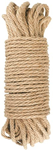 KINGLAKE GARDEN Jute Rope,Hemp Rope Heavy Duty Jute Rope 1/4 inch x 164 Feet(6 MM x 50 M) Twisted Hemp Rope for Indoor and Outdoor Gardening,Crafts, Home Decorating, Climbing,DIY