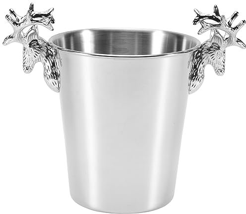 PRATYAHARA Edelstahl-EisküBel, Hirschkopfgriff, Isolierter EisküBel, WeinküBel ChampagnerküBel füR Paties und Bar (S)