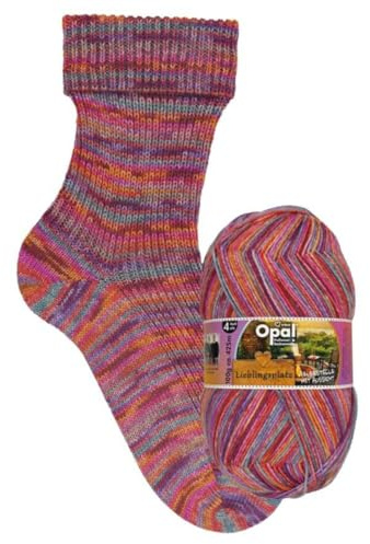 Opal Lieblingsplatz (425m) 4-fädig Garn - Wollmischung, zum Stricken von warmen Socken mit einzigartigen Farbmustern, 11463, 1 x 100g