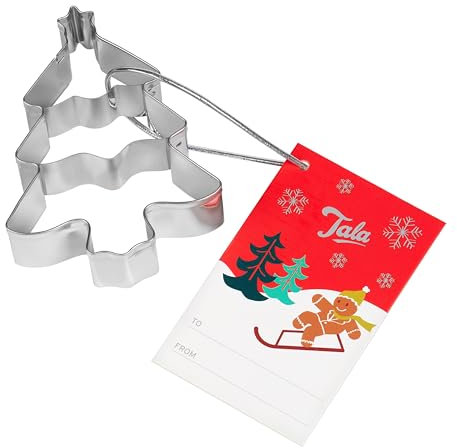 Tala Stainless Steel Christmas Tree Cookie Cutter, 6.5 x 8.8 x 2cm, Festive Biscuit & Fondant Cutter – Durable Stainless Steel, Ideal for Homemade Christmas Baking & Gifts
