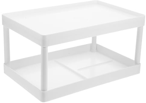 TOGEVAL Multifunctional Double Bathroom Storage Rack Organizer Shelf for Vanity and Washstands Over Toilet Storage Unit Easy Assembly Space Saving Toiletry Stand