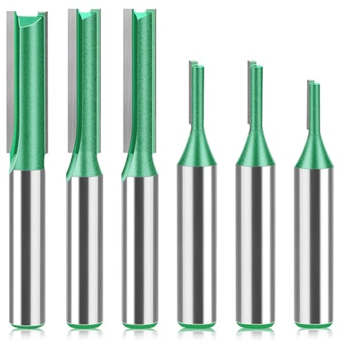 Powerruif 6 Pezzi Frese per Legno, Set Fresa per Legno per Diverse Tacche di Profondità Diametro 3 mm, 4 mm, 5 mm, 6 mm, 7 mm, 8 mm Set di Frese