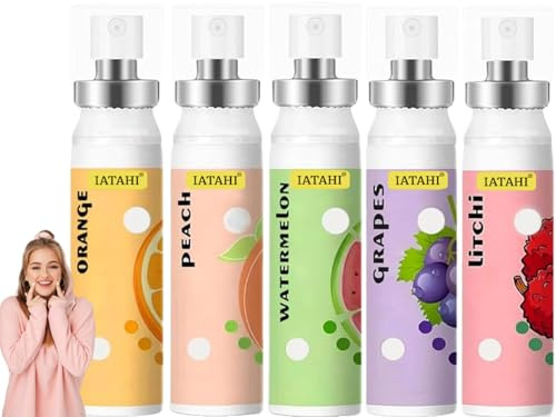 Spray Per L'alito,5pcs Spray Alito,Spray per Bocca Portatile,Spray Per Alito Cattivo,Spray Alito Fresco,Spray per la Bocca con Sapore di Frutta,Spray per L'alito Orale,Spray Sapore Di Frutta