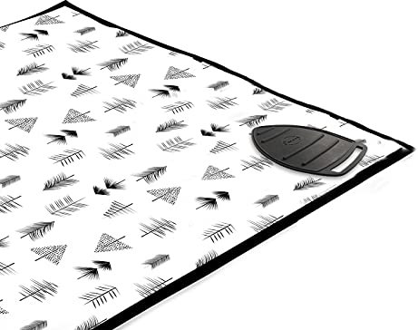 Encasa XO Case da stiro stuoia/pad 120x70 cm con imbottitura da 3 mm e supporto in ghisa siliconica per la pressatura a vapore sul tavolo o sul letto - Freccia nera