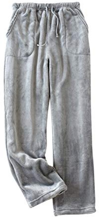 Onsoyours Plüschhose Damen Herren Fleece Plüsch Dicke Schlafanzughose Unisex Soft Fleece Pyjamahose Lange Warme Freizeithose Home Haushose Damen A Grau XS