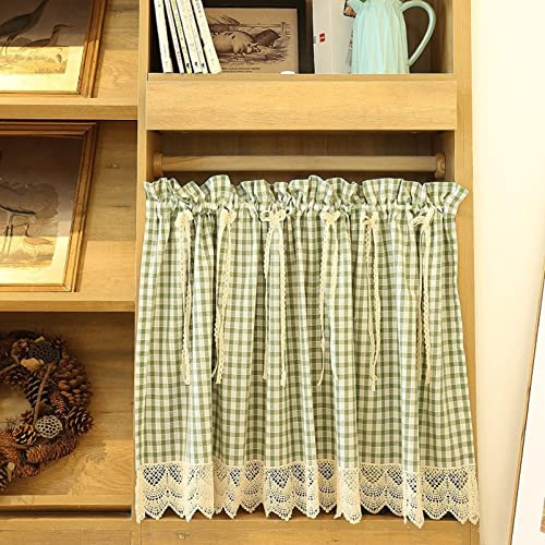 izielad Mantovane per Tende Tendine a Quadretti Tenda da Caffè Tende Cucina Country Tendina da Bistro 135X80CM