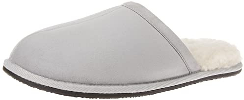 Amazon Essentials Women's Cozy Indoor Outdoor Slippers, Faux Fur Lined, Non-Slip, Grey, 9