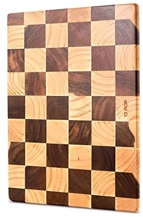 Tagliere in Legno & Vassoio di Servizio, TJ POP Tagliere 37 x 26 x 2 cm, Perfetto per Pane, Carne, Frutta, Verdura e Formaggi