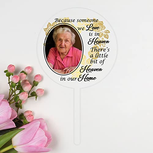 Personalised Memorial Acrylic Grave Stakes - Custom Plaque for Loved Ones Heartwarming Memorial Tribute for Ground Placement (Gold)