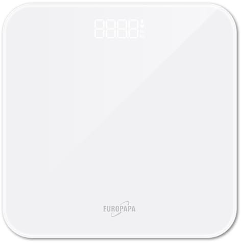 EUROPAPA® Pèse-personne avec affichage LED clair et Step-On 180 kg / 400LB Balance numérique pour Poids et BMI (blanc)