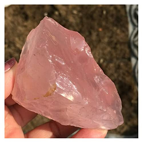 JCAKES Cristal Natural en Bruto 160-171g Muestra de Piedras Preciosas en Bruto de Cristal de Cuarzo Rosa Rosa Natural