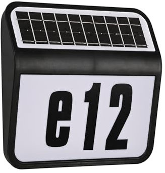 Froadp Hausnummer Beleuchtet Solar 25x23cm Beleuchtete Hausnummernschild mit 2 LED und Dämmerungssensor IP65 Leuchte Hausnumme 3200K Warmes Weiß Solarhausnummer mit Nummern 0-9 und Buchstaben a-h