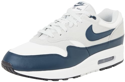 Nike Herren AIR MAX 1 ESS Sneaker, Summit White Armory Navy Light Silver, 44 EU