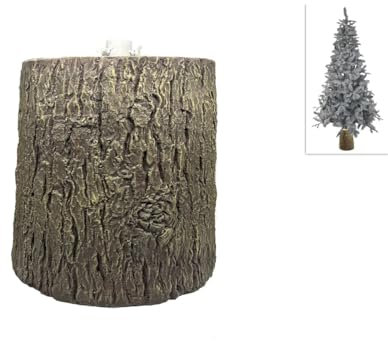 Base para árbol de Navidad, efecto madera natural, base de fibra de vidrio, tronco para árbol de Navidad, 180 cm de altura