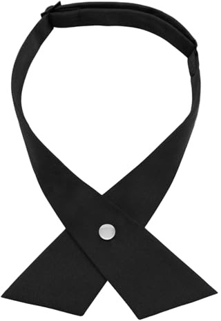 GHTIYLP Criss-cross Bow Tie Adjustable Womens Tie, Solid Color Bowtie for Women, School Girl Tie for Graduation Office Casual (Black)
