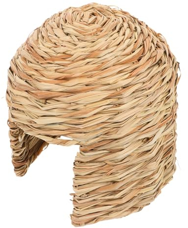 Happyyami Extra Handmade Woven Grass House for Small Pets Natural Edible Hideout for Guinea Pigs and Chinchillas to Play and Sleep