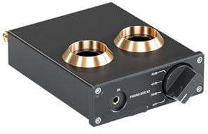 Preamplificador de fono for tocadiscos Preamplificador de fonógrafo Mini amplificador de tubo de audio estéreo HiFi Caja X2 Adecuado for bricolaje(With power supply)