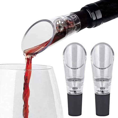 Lumi Zenva Carafe à vin (paquet de 2) - Aérateur en acier inoxydable de qualité supérieure pour carafes à vin, idéal pour la dégustation de vin et l’affichage sur la table