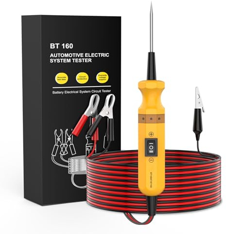 Duspol Spannungsprüfer BT160, 8-in-1 Auto Stromkreis-Testgerät 6-24V mit Überlastungsschutz, LED-Indikator & Buzzer, 4M Kabel für Fahrzeug, LKW, Boot, Motorrad