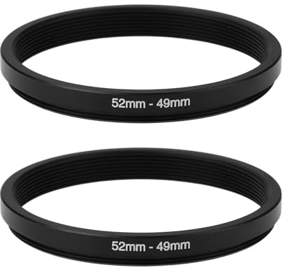 SG Store Anillo Adaptador de Filtro Reductor de 2 Piezas de 52 Mm A 49 Mm Convertidor de Lente con Rosca Metálica para Filtros Y Accesorios