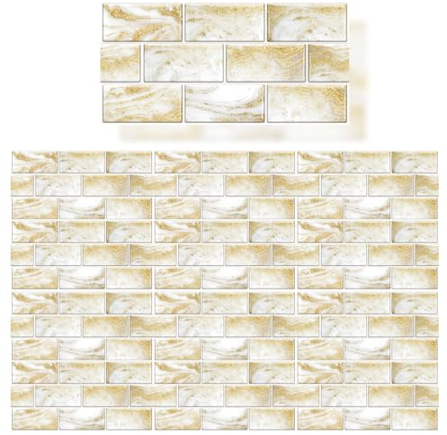 PVC Peel and Stick Tile Decals Decorative Minimalist Tile Stickers 12 Pieces Indoor Wall Decoration for Kitchen Laundry Room Bathroom Camper (Style B)