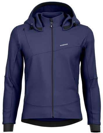 INBIKE Fahrradjacke Herren Winter Regenjacke Fahrrad Reflektierende Jacke Wasserdicht Atmungsaktiv Winterjacke Laufjacke Fahrradzubehör Regenbekleidung Fahrradbekleidung Blau L