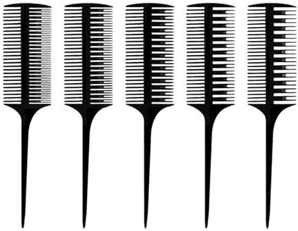 Kam 1 styck frisörkam av plast med spetsig ände, lämplig för frisörsalonger, frisörer och proffs, för färgskärning, svart (färg 12)