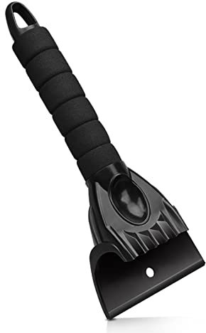 omitium Eiskratzer Auto, Eisschaber Auto Professionell langlebiger Schneeschaufeln für Autos Windschutzscheibe, Frost und EIS von Frontscheiben, Heckscheiben und Seitenfenstern - Schwarz