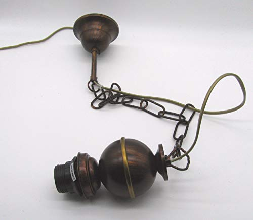 Pendel catena montatura cavo per lampadario sospensione lampada soffitto con gancio; lunghezza cm 68 (bronzo oro)