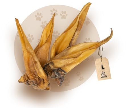 Warnick´s Tierfutterservice - Hundesnack - Rinderohren mit Muschel – Größe L – fettarm & proteinreich – luftgetrocknet & ohne Zusätze – ideal für Zahnpflege & Kauspaß - Vorratspaket