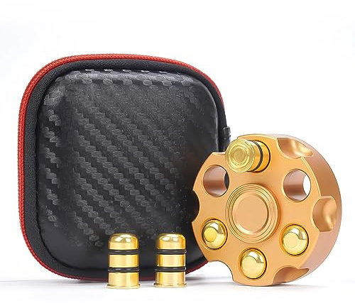 BEMKWG Cool Metall Fidget Spinner Toys Legierung Hand Finger Spinner Toy Spinnen Cube Würfel Spielzeug Anti Stress Stressabbau Anxiety ADHD Sidget (Gelb)