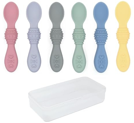 Elk and Friends Baby Silicone Spoons + Travel Case | 6pcs