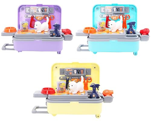 Toyland® 13 Piece Purrfect Pets Care Travel Case - Pet Dog, Accessories, Stickers & Travel Case Included - Imagination Play Set - Ages 3+
