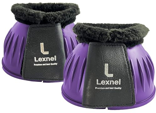 Rubber Bell Boots, Durable Bell Boots for Horse – Superior Hoof Protection and Comfort (Purple, L)