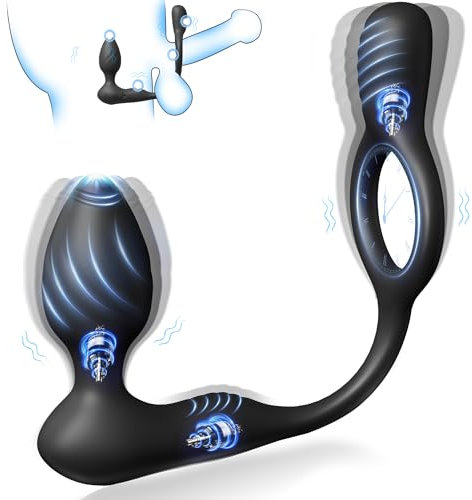 Penisring Anal Vibrator Sex Spielzeug für die Männer, Penis Ring Analvibratoren Sex spielzeug für Paare extrem sex, Cockring Erotik Sexspielzeug für Klitoris, 9 Vibrationsmodi Penisringe Massagegerät