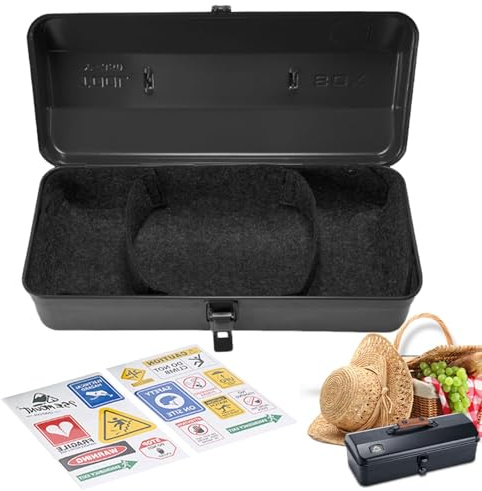 Caja de herramientas portátil de mano,Caja de almacenamiento de metal portátil de mano - Caja de almacenamiento de metal para camping,Maleta portátil de la caja de herramientas que acampa del hierro p