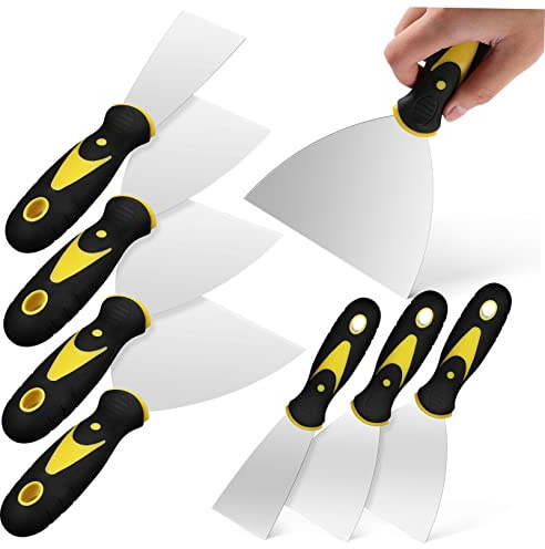 Holibanna 8 Piezas juego de espátulas cinta adhesiva espátula para paneles de yeso limpieza espátulas para pared estuco espátulas para paneles de yeso herramienta de yeso Acero inoxidable