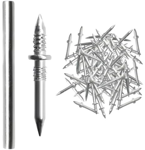 Clavos Para Concreto - Clavos Sin Costuras Para Madera 100 Piezas | Tornillos Seguros Ocultos Con Herramienta De Manga Para Marcos Muebles Pared Hogar Mesillas Sofás Zócalos Sillas De Madera