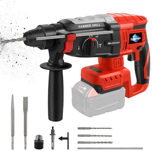 Gpaentsn Cordless Rotary Hammer Drill (Tool Only) Compatible with Milwaukee M18 | 2.6J Impact | SDS-Plus Chuck | 4-Mode | Brushless Motor (Battery not Included)