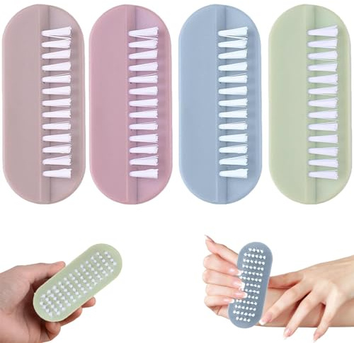 4 PCS Nail Cleaning Brush, Two Sided Nail Brushes for Cleaning Nails, Durable Nailbrush, Aesthetically Pleasing Suitable for Use by Both Boys and Girls Double Sided Nail Brushs