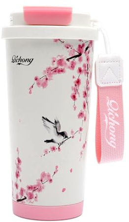 TNSLAND Kaffeebecher To Go Thermo, 520ml Thermobecher Auslaufsicher Doppelwand Isoliert Edelstahl, Spülmaschinenfest mit Strohhalm, Coffee To Go Becher, Trinkbecher, Isolierbecher Travel Mug